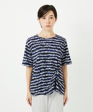 PHKJB29210 GEORGES RECH(小さいサイズ)(メゾン ドゥ サンク)  [日本製]ランダムボーダータックジャージーカットソー ネイビー系