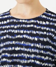 PHKJB29210 GEORGES RECH(小さいサイズ)(メゾン ドゥ サンク)  [日本製]ランダムボーダータックジャージーカットソー ネイビー系