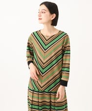 PHKJE16270 GEORGES RECH(小さいサイズ)(メゾン ドゥ サンク)  [日本製]マルチボーダージャージーカットソー ベージュ