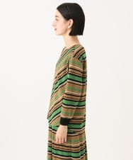PHKJE16270 GEORGES RECH(小さいサイズ)(メゾン ドゥ サンク)  [日本製]マルチボーダージャージーカットソー ベージュ