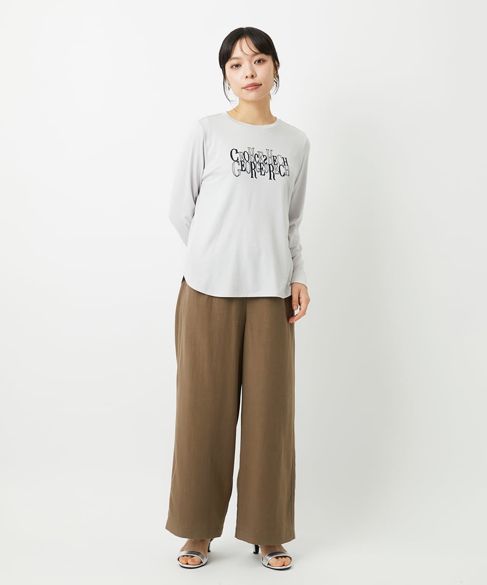 PHKJE28180 GEORGES RECH(小さいサイズ)(メゾン ドゥ サンク) ベアテン刺繍ロゴカットソー ライトグレー