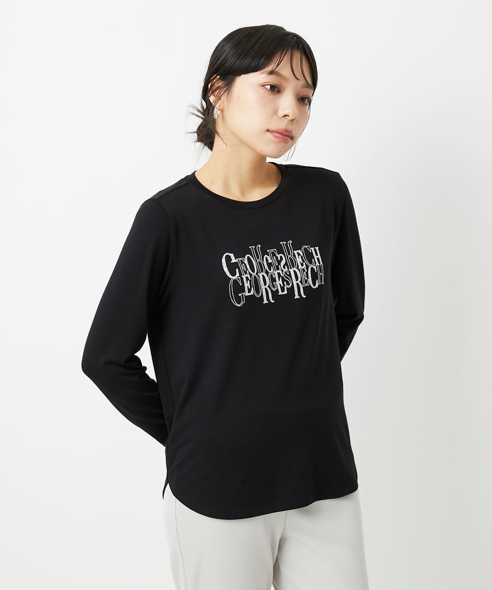 PHKJE28180 GEORGES RECH(小さいサイズ)(メゾン ドゥ サンク) ベアテン刺繍ロゴカットソー ライトグレー
