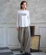 PHKJE28180 GEORGES RECH(小さいサイズ)(メゾン ドゥ サンク) ベアテン刺繍ロゴカットソー ライトグレー