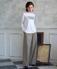 PHKJE28180 GEORGES RECH(小さいサイズ)(メゾン ドゥ サンク) ベアテン刺繍ロゴカットソー ライトグレー