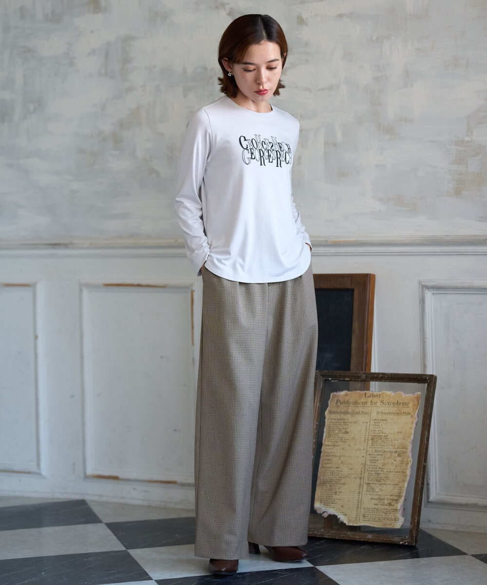 PHKJE28180 GEORGES RECH(小さいサイズ)(メゾン ドゥ サンク) ベアテン刺繍ロゴカットソー ライトグレー