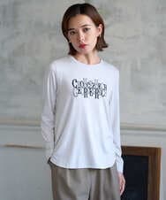 PHKJE28180 GEORGES RECH(小さいサイズ)(メゾン ドゥ サンク) ベアテン刺繍ロゴカットソー ライトグレー