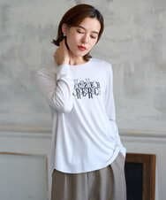 PHKJE28180 GEORGES RECH(小さいサイズ)(メゾン ドゥ サンク) ベアテン刺繍ロゴカットソー ライトグレー