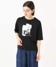 PHKJF10170 GEORGES RECH(小さいサイズ)(メゾン ドゥ サンク) [接触冷感]グラフィックプリントカットソー ベージュ