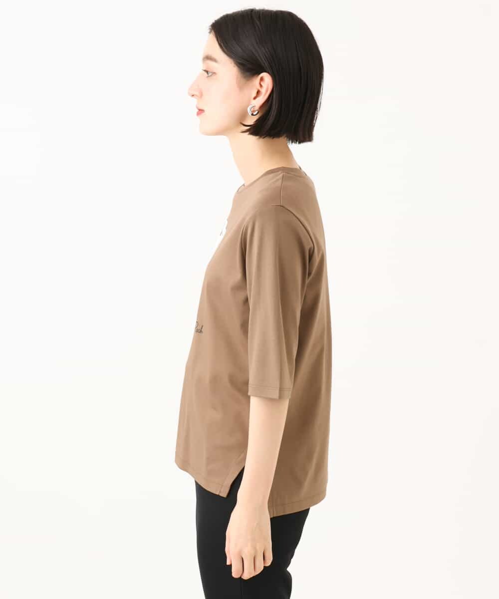 PHKJF10170 GEORGES RECH(小さいサイズ)(メゾン ドゥ サンク) [接触冷感]グラフィックプリントカットソー ベージュ