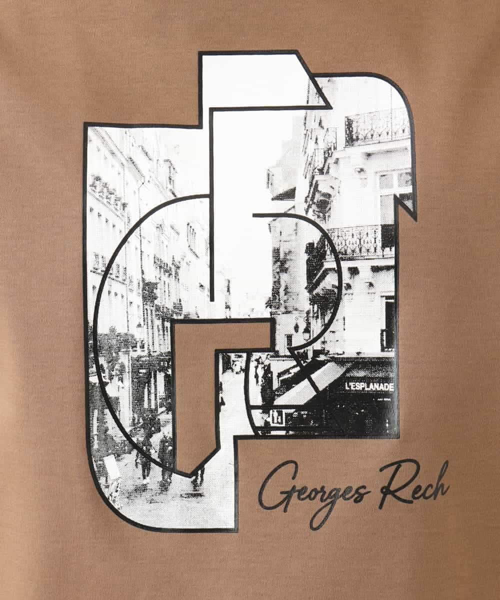 PHKJF10170 GEORGES RECH(小さいサイズ)(メゾン ドゥ サンク) [接触冷感]グラフィックプリントカットソー ベージュ