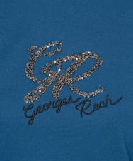 PHKJS28170 GEORGES RECH(小さいサイズ)(メゾン ドゥ サンク) スパンコールロゴカットソー ブルー