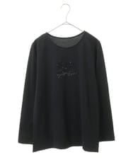 PHKJS28170 GEORGES RECH(小さいサイズ)(メゾン ドゥ サンク) スパンコールロゴカットソー ブルー
