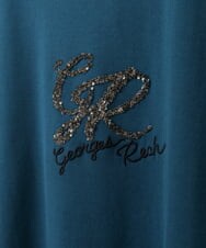 PHKJS28170 GEORGES RECH(小さいサイズ)(メゾン ドゥ サンク) スパンコールロゴカットソー ブルー