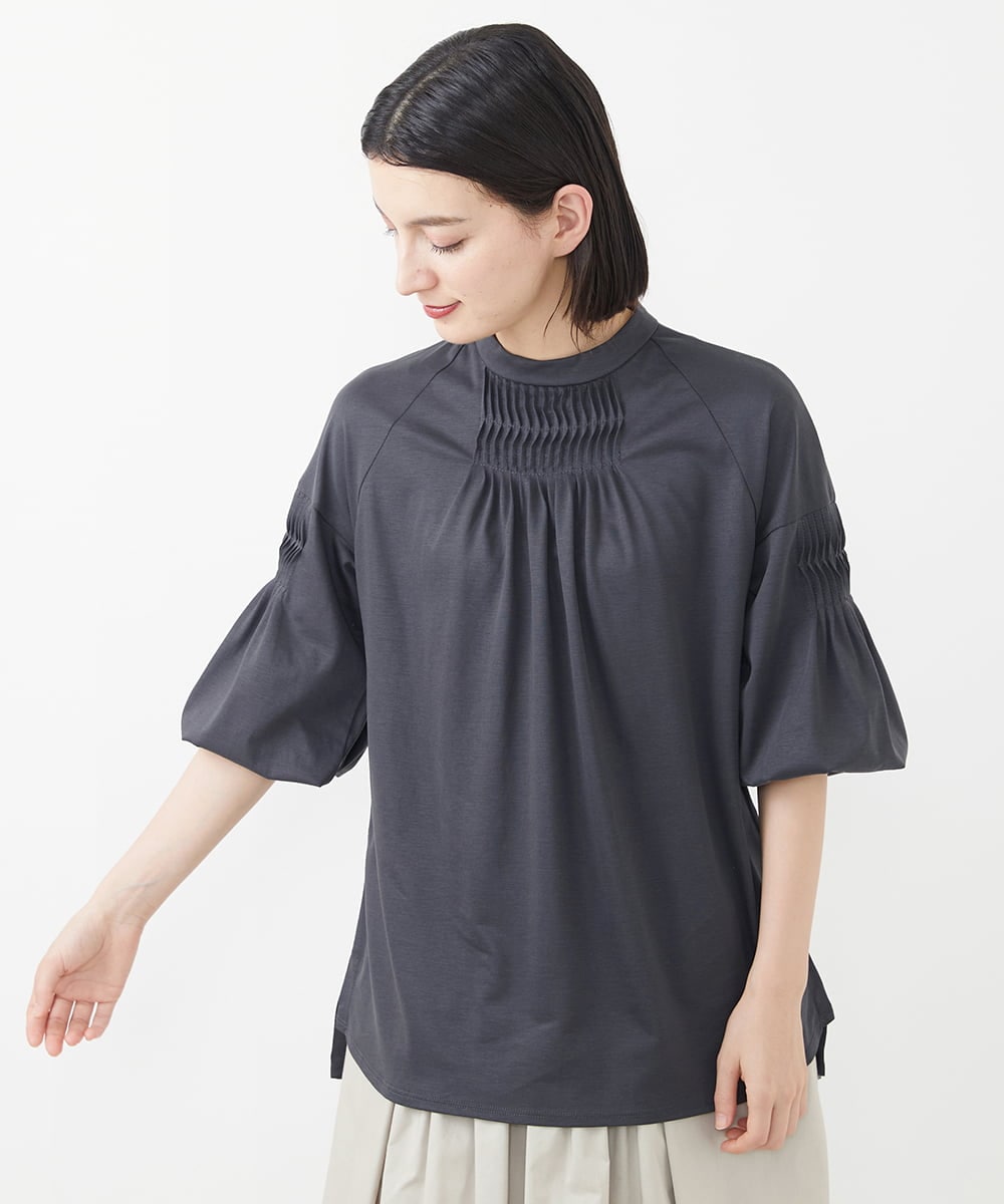 PHKJV11230 GEORGES RECH(小さいサイズ)(メゾン ドゥ サンク) [接触冷感]スーパークールボリュームスリーブカットソー ホワイト