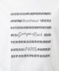 PHKJV26210 GEORGES RECH(小さいサイズ)(メゾン ドゥ サンク) スパンコールロゴ刺繍カットソー ホワイト