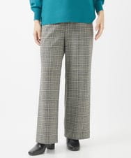 PHLAA42270 GEORGES RECH(小さいサイズ)(メゾン ドゥ サンク)  [日本製]両面起毛ラメチェックワイドストレートパンツ グレー