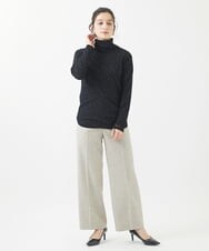 PHLAB46290 GEORGES RECH(小さいサイズ)(メゾン ドゥ サンク) ラメツイードワイドストレートセンタープレスパンツ グレー
