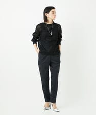 PHLAF58270 GEORGES RECH(小さいサイズ)(メゾン ドゥ サンク)  [日本製]ストライプテーパードパンツ ダークグレー