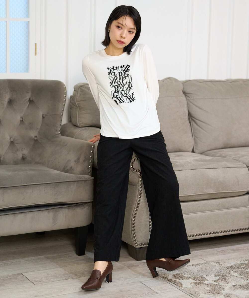 PHLAG12250 GEORGES RECH(小さいサイズ)(メゾン ドゥ サンク) トリコットコーデュロイワイドパンツ アイボリー