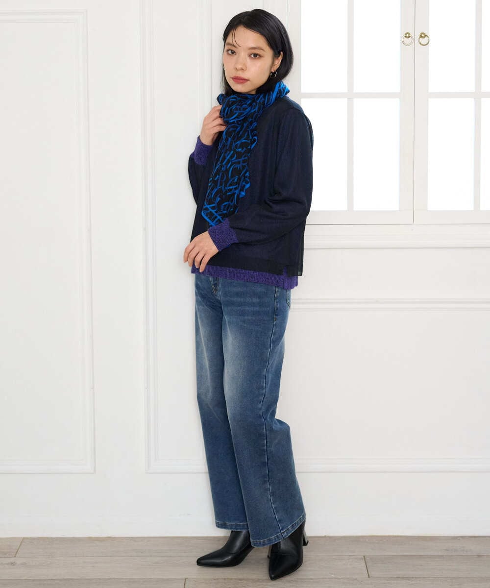 PHLAG34290 GEORGES RECH(小さいサイズ)(メゾン ドゥ サンク) 裏起毛ストレッチデニムパンツ ネイビー