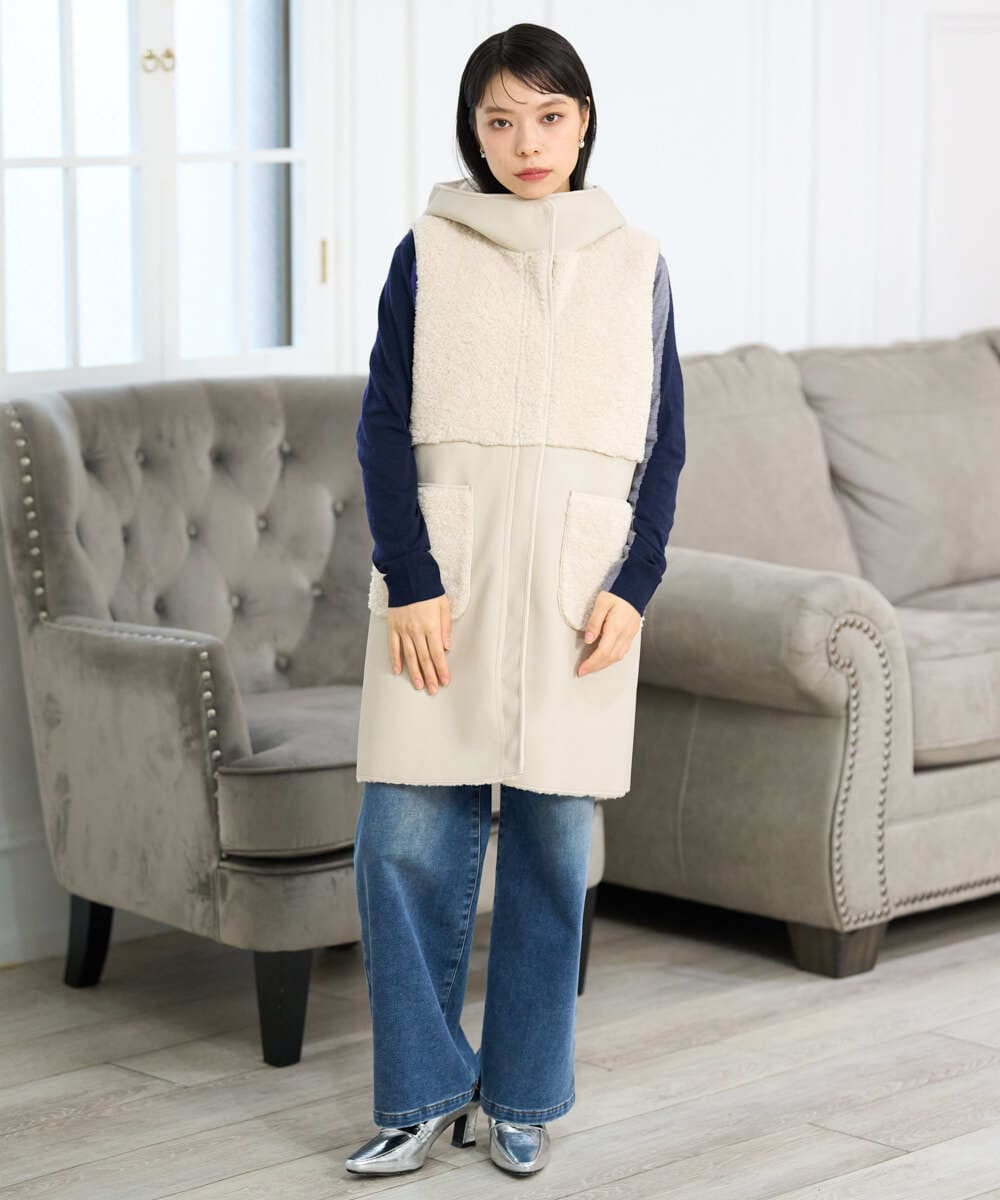 PHLAG34290 GEORGES RECH(小さいサイズ)(メゾン ドゥ サンク) 裏起毛ストレッチデニムパンツ ネイビー