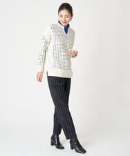 PHLAW38290 GEORGES RECH(小さいサイズ)(メゾン ドゥ サンク)  [日本製]カービーストライプテーパードパンツ ブルー系