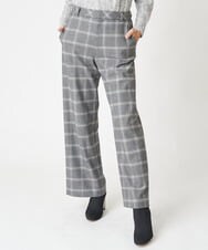 PHLAW51290 GEORGES RECH(小さいサイズ)(メゾン ドゥ サンク)  [日本製]両面起毛チェックワイドストレートラメパンツ ライトグレー