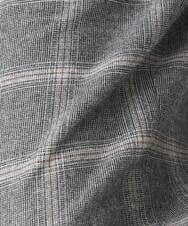 PHLAW51290 GEORGES RECH(小さいサイズ)(メゾン ドゥ サンク)  [日本製]両面起毛チェックワイドストレートラメパンツ ライトグレー
