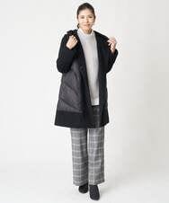 PHLAW51290 GEORGES RECH(小さいサイズ)(メゾン ドゥ サンク)  [日本製]両面起毛チェックワイドストレートラメパンツ ライトグレー
