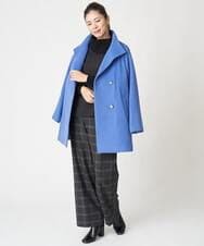 PHLAW51290 GEORGES RECH(小さいサイズ)(メゾン ドゥ サンク)  [日本製]両面起毛チェックワイドストレートラメパンツ ライトグレー
