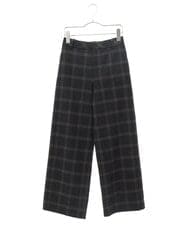 PHLAW51290 GEORGES RECH(小さいサイズ)(メゾン ドゥ サンク)  [日本製]両面起毛チェックワイドストレートラメパンツ ライトグレー