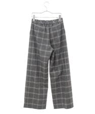 PHLAW51290 GEORGES RECH(小さいサイズ)(メゾン ドゥ サンク)  [日本製]両面起毛チェックワイドストレートラメパンツ ライトグレー