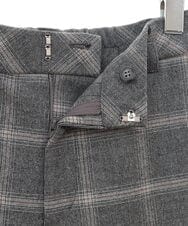 PHLAW51290 GEORGES RECH(小さいサイズ)(メゾン ドゥ サンク)  [日本製]両面起毛チェックワイドストレートラメパンツ ライトグレー