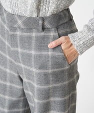 PHLAW51290 GEORGES RECH(小さいサイズ)(メゾン ドゥ サンク)  [日本製]両面起毛チェックワイドストレートラメパンツ ライトグレー