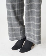 PHLAW51290 GEORGES RECH(小さいサイズ)(メゾン ドゥ サンク)  [日本製]両面起毛チェックワイドストレートラメパンツ ライトグレー