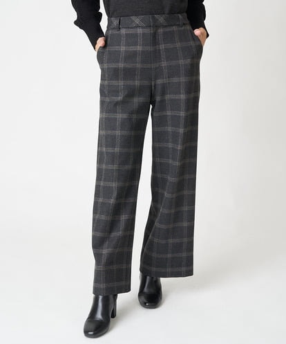 PHLAW51290 GEORGES RECH(小さいサイズ)  [日本製]両面起毛チェックワイドストレートラメパンツ