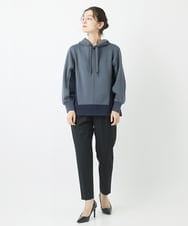 PHLCA19190 GEORGES RECH(小さいサイズ)(メゾン ドゥ サンク)  [日本製]裏起毛センタープレスストレッチテーパードパンツ ライトグレー