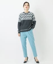 PHLCA19190 GEORGES RECH(小さいサイズ)(メゾン ドゥ サンク)  [日本製]裏起毛センタープレスストレッチテーパードパンツ ライトグレー
