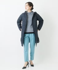 PHLCA19190 GEORGES RECH(小さいサイズ)(メゾン ドゥ サンク)  [日本製]裏起毛センタープレスストレッチテーパードパンツ ライトグレー