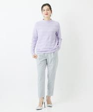 PHLCA19190 GEORGES RECH(小さいサイズ)(メゾン ドゥ サンク)  [日本製]裏起毛センタープレスストレッチテーパードパンツ ライトグレー