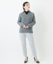 PHLCA19190 GEORGES RECH(小さいサイズ)(メゾン ドゥ サンク)  [日本製]裏起毛センタープレスストレッチテーパードパンツ ライトグレー