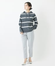 PHLCA19190 GEORGES RECH(小さいサイズ)(メゾン ドゥ サンク)  [日本製]裏起毛センタープレスストレッチテーパードパンツ ライトグレー