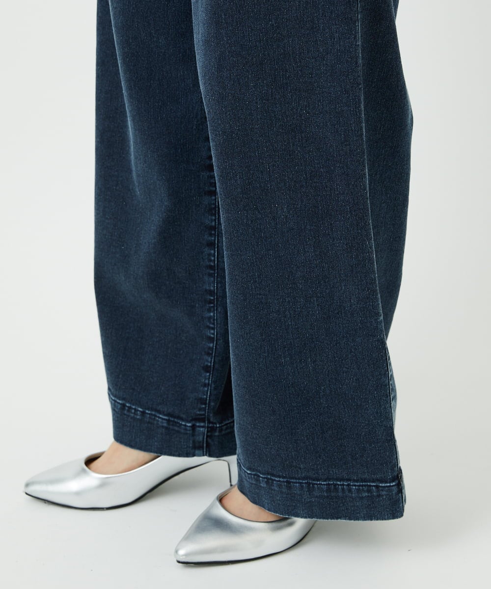 PHLEE01270 GEORGES RECH(小さいサイズ)(メゾン ドゥ サンク)  [セットアップ対応]ジャージーデニムワイドパンツ ブルー