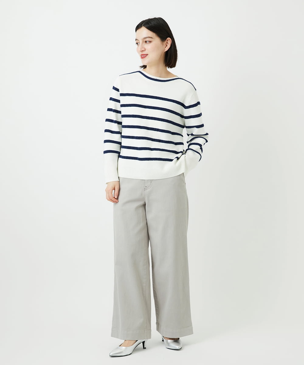 PHLEE01270 GEORGES RECH(小さいサイズ)(メゾン ドゥ サンク)  [セットアップ対応]ジャージーデニムワイドパンツ ブルー