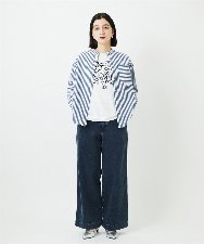 PHLEE01270 GEORGES RECH(小さいサイズ)(メゾン ドゥ サンク)  [セットアップ対応]ジャージーデニムワイドパンツ ブルー