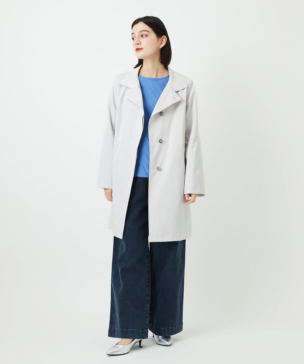 PHLEE01270 GEORGES RECH(小さいサイズ)(メゾン ドゥ サンク)  [セットアップ対応]ジャージーデニムワイドパンツ ブルー