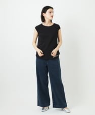 PHLEE01270 GEORGES RECH(小さいサイズ)(メゾン ドゥ サンク)  [セットアップ対応]ジャージーデニムワイドパンツ ブルー