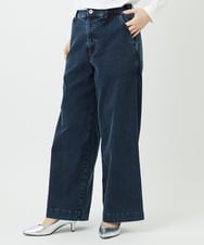 PHLEE01270 GEORGES RECH(小さいサイズ)(メゾン ドゥ サンク)  [セットアップ対応]ジャージーデニムワイドパンツ ブルー