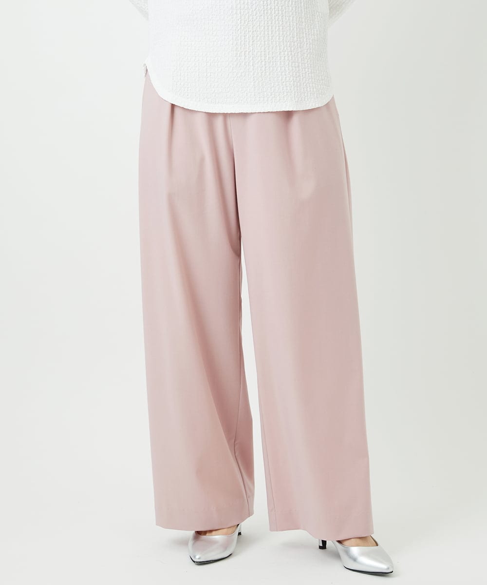 PHLEE25250 GEORGES RECH(小さいサイズ)(メゾン ドゥ サンク)  [日本製]ドロストタックワイドパンツ ピンク
