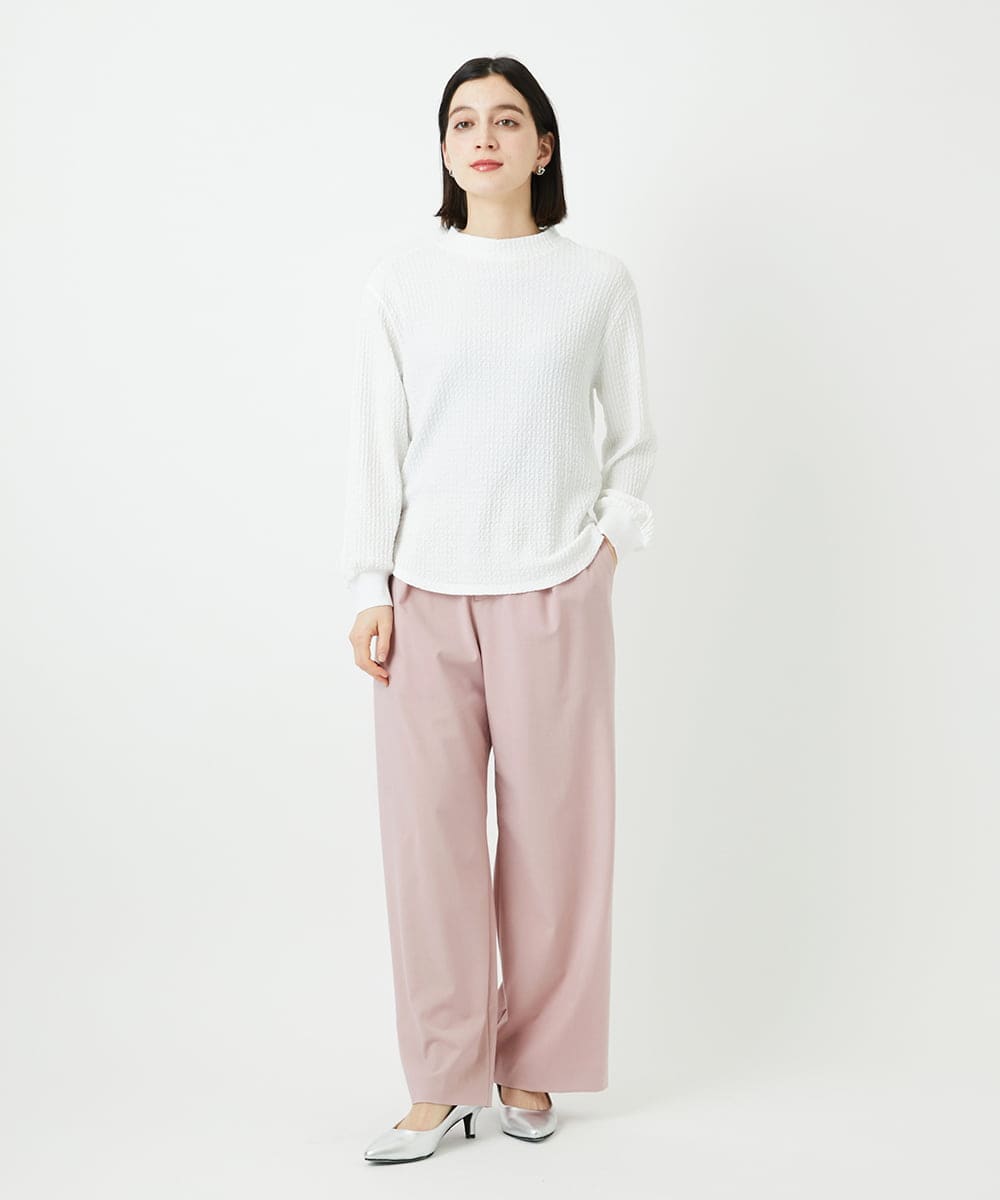 PHLEE25250 GEORGES RECH(小さいサイズ)(メゾン ドゥ サンク)  [日本製]ドロストタックワイドパンツ グレー